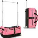 Travolution Dance Bag with Garment Rack, 28 Inch Rolling Duffel With Wheels, Ideal for Competitions & Travel, Easy-assembly Lightweight Aluminum Clothes Rack, Drop-Bottom Luggage