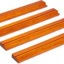Yellow Mountain Imports 18-Inch Dark Pine Wooden Mahjong Game Racks with Built-in Pushers - Set of 4