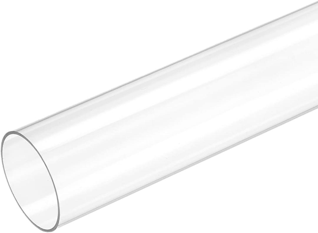 MECCANIXITY Plastic Pipe Rigid Polycarbonate Round Tube Clear 1.5"(37.6mm) ID 1.6"(40mm) OD 9.6" (245mm) High Impact for Lighting, Models, Water Plumbing