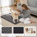 Washable Dog Bed Mat Ultra Soft Dog Crate Pad Comfy Fluffy Pet Kennel Beds Dog Sleeping Mattress for Large Jumbo Medium Small Dogs, 41 x 27 Inch, Gray