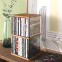 Retro Walnut-colored MDF CD Holder Desk Rack Organizer, Cute Holds 30 CD Case, Cd Holder Stand, CD Storage/Shelf/Tower/Stand Dollar, Fit for Theatre Room (1pack)