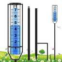 FINEST+ Upgraded Rain Gauge, 7" Freeze Proof Rain Gauge Outdoor Best Rated, Large Clear Numbers and Adjustable Height Rain Measuring Tool for Garden, Lawn and Farm