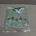 ZAXARRA Baby Christmas Sweatshirt Romper Striped Waffle Knit Jumpsuit Christmas Tree Embroidery Cute Boy Girl Holiday Outfit (3-6 Months, Green)