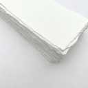 Handmade Cotton Deckle Edge Paper Ideal for Wedding Invitations, Menu Cards, Calligraphy, Watercolor, Postcards, Crafts, and Announcements - Thick 150 GSM, Pack of 100 Sheets (9" x 4" Off-White)