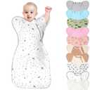 3-Way Wearable Swaddle Blankets Sleep Sacks with Arms Up, Hands Up Sleeping Sack Easy Diaper Changing Sleeping Bag for Baby Boy Girl Newborns Transitions to Arms-Free Calms Startle Reflex (S ( 0-3 Months, 5-14 lbs )) Lucky Star