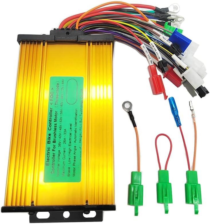 Electric Bike Scooter Brushless Controller 36V 48V 60V 72V 26-33A 500W-800W Sine Wave
