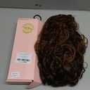 Flufymooz 100 Pure Protein Ponytail Extension, 18 Inch Curly Claw Clip Ponytail Hair Extensions Natural Soft pony tail hairpiece for women-Dark Almond Brown with Copper