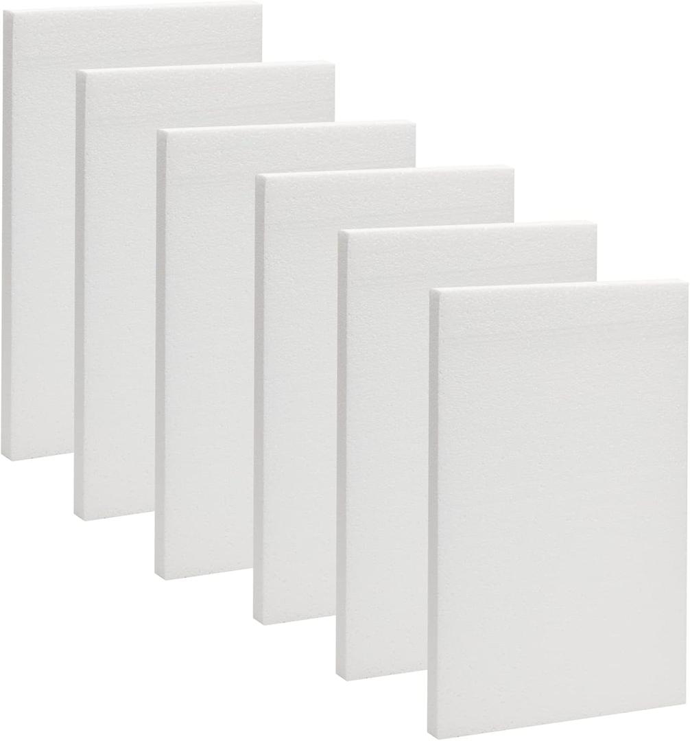 Juvale Insulation Foam Board Sheets - 11 x 17 in, 1 in Thick, White, 6-Pack - Foam Board for Crafts, Models & Sculptures