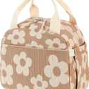 Bluboon Lunch Bag for Women Men Cute Corduroy Lunch Tote Bags Reusable Insulated Lunch Box Large Capacity Reusable Insulated Cooler for Work Picnic or Travel (Medium(10L))