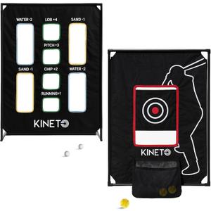 Kineto Training Set – Golf Swing Net, 8-Zone Chipping Target, Baseball Pitch Trainer – Durable, Portable, Tool-Free net for Backyard or Indoor use