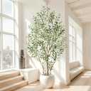 6ft Olive Trees Artificial Indoor, Tall Faux Olive Tree with Realistic Leaves and Lifelike Olives Fruits, Large Fake Silk Plant for Living Room Office Bedroom Balcony Home Decor