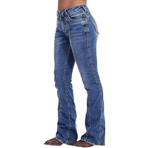 Flamingals Boot Cut Jeans for Women Mid Rise Butt Lifting Stretchy Trendy Bell Bottom Flare Denim Jeans (Medium)