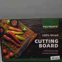 Teak Wood Cutting Boards for Kitchen, End Grain Cutting Board with Juice Groove Handles Non-slip Feet, Reversible Wooden Chopping Board Serving Tray for Cheese and Vegetables, 16.5" x 11.6"