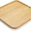 Bamboo Plates, Square Wood Serving Platter, Wooden Serving Tray, Charcuterie Serving Board, Cheese Board (11.8 inch)