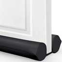 Comfyanno Under Door Draft Stopper - Bottom Door Seal & Gap Filler- Fits 30” to 36” Door, Block Noise, Sound, Air, Wind, Bugs, Easy to Install, Double Side Block, No Adhesive, Black