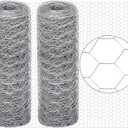 12 in X 200 ft Chicken Wire Fencing Metal Floral Chicken Wire Mesh for Crafts Poultry Garden,1 Inch Hexagonal Galvanized Hardware Cloth Netting for Chicken Coop Barrier Rabbit Cage (Silver)