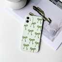 NITITOP Compatible with iPhone 11 Case Cute Bow Knot Ribbon Pattern for Girls Women Trendy Bowknot Slim Fit TPU Bumper Silicone Shockproof Full Camera Protection Cover - Green