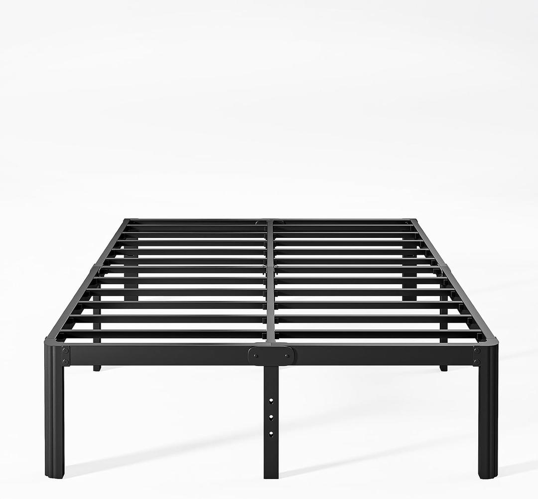 14 Inch High Heavy Duty Full Size Bed Frame Metal, Platform Bed Frame Full Size No Box Spring Needed, Noise Free, Easy Assembly, Black