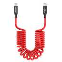AGVEE 3ft Coiled Short USB-C to USB-C Charging Cable [USB-IF Certified] 60W PD Fast Charger Cord in Car for iPhone 17/16/15 CarPlay, Galaxy S25 S24 S23 S22 S21 S10 S9, Google Pixel, Red