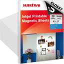 Bulk Printable Magnet Glossy 50 Sheets for inkjet printer Make Refrigerator Photo 13.5mil 8.5 x 11 inches Thick magnetic printer paper for cricut