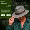 TOP-EX Cotton Aussie Outback Safari Hat, UPF 50+ Sun Hat Wide Brim with Chin Strap, Breathable Packable Bush Hat Men Women (Gray)