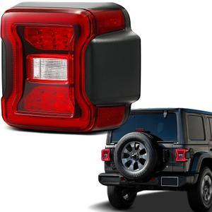 LED Tail Lights Compatible with 2018 2019 2020 2021 2022 2023 2024 2025 Jeep Wrangler Led Taillights W/O BLIS Rear Reverse Stop Brake Tail Lamp Assy Replacement OEM#68434889AB (Right Passenger Side)
