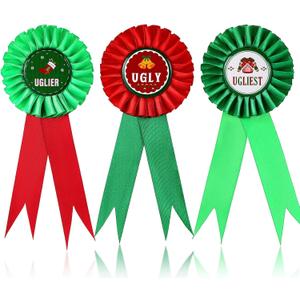 3 Pcs Halloween Ugly Sweater Award Ribbons Purple Orange and Black Ugly Sweater Contest Awards 1st 2nd 3rd Place Medals for Halloween Holiday Party