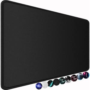 Large Gaming Mouse Pad, 31.5x15.7 inch Large Extended Computer Keyboard Mouse Mat, Water Resist Non-Slip Mousepad Rubber Base Long XXL Desk Mouse Pad for Work & Gaming, Office & Home, Black, 31.5L x 15.7W inches