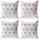 4 Pcs Halloween Throw Pillow Covers 18x18, Soft Faux Fur Pillow Cases Decorations, Fluffy Plush Accent Couch Cushion Case for Halloween Chair Sofa Bedroom Living Room Home Decor(Ghost B)