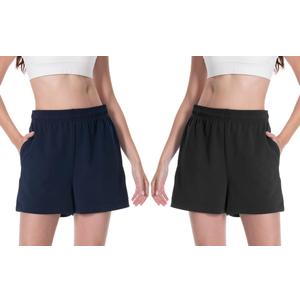 Women's Sweat Shorts Comfy Lounge Running Shorts Gym Summer Casual High Waisted Athletic Shorts with Pockets (S)