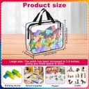 6 Pack Extra Large Toy Storage Bags PVC Organizing Bags with Zippered, Clear PVC Board Game Storage，Toy Storage Organizer，Waterproof Toy Bags for Board Games Clay, Building Blocks, Toys, Books (Black)