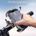 360° Rotating Bike & Motorcycle Phone Holder, Secure Lock, Quick Install, Fits 4.7”-6.8” Phones, Ideal for Mountain, Scooter, Dirt Bikes, and Golf Carts.