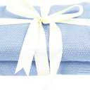 PiccoCasa 100% Cotton Knit Throw Blanket,Solid Lightweight Decorative Throws and Blankets,Soft Knitted Throw Blanket for Sofa Couch, Pale Blue 50" x 60"