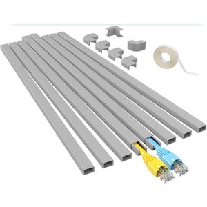 Yecaye 125in Grey Cord Hider - One-Cord Channel Cord Cover on Wall - Cable Management Kit - Wire Covers for Cords - Cable Raceway - 8X L15.7in W0.59in H0.4in, CMC03 Grey (Small)