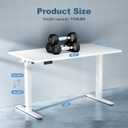 DUMOS 40 Inch Electric Standing Desk Height Adjustable, Sit to Stand Up Computer Workstations Work PC Table Home Office Study Writing Gaming Desks with Memory Presets for Walking Pad, Bedroom, White