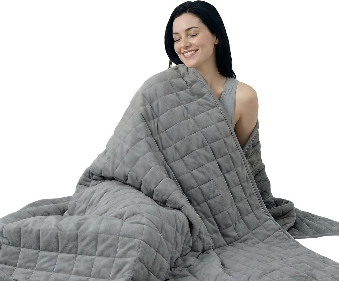 Smart Queen Weighted Blanket for Adults and Couple (King Size 78x85, 25lbs) Large Soft Heavy Blanket Machine Washable for Fall, Bedding with Premium Glass Beads (78x85 | 25lbs Grey)