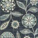 Maples Rugs Reggie Floral Kitchen Rug - Made in USA - Washable, Non Slip Indoor Carpet for Entryway, Foyer, Kitchen, and Bathroom, 2'6 x 3'10, Persian Blue