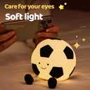 Soccer Night Light for Kids, Cartoon Soccer Lamp Silicone Baby Nursery Night Light with 3 Level Dimmable Rechargeable Bedside Lamp Nightlight Gifts for Kids Toddler Bedroom Home Office Decor