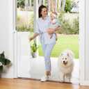 Retractable Baby Gate Perma Child Safety 41" Tall x 71 Wide, Mesh, for Stairs, Doorways, Dogs, Pets, Indoor, Outdoor, One-Handed Operation, Locking, Easy Install, Hardware Mount, White