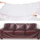 Plastic Couch Cover Furniture Cover with Elastic Band, Clear Sofa Cover Protector for Moving and Storage, Waterproof & Dustproof Moving Bags for Couch Slipcover 92W x 42D x 42H Inches (Sofa)