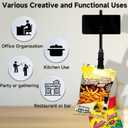 Chip Hanger Strips Hooks Display Hanging 16.5" with 6 Chip Greeting Card Party Merchandise Vendors Potato Bag Holder Snack Candy Portable Retail Organizer Storage Metal with Label Header 4 Pack