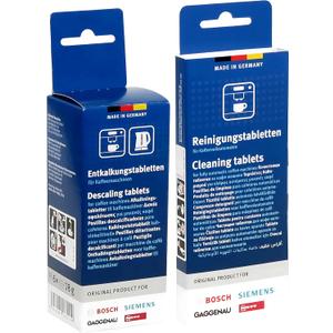 Bosch Cleaning and Maintenance Set for Fully Automatic Coffee Machines - 6 Descaling Tablets + 10 Cleaning Tablets - Removes Limescale & Coffee Residues for Optimal Performance