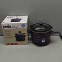 Bella 1.5 Qt Slow Cooker with 3 Heat Manual Control, Ceramic Nonstick Coating, Dishwasher Safe Stoneware Pot and Tempered Glass Lid, Tangle Free Cord Wrap & Cool Touch Handles, Plum