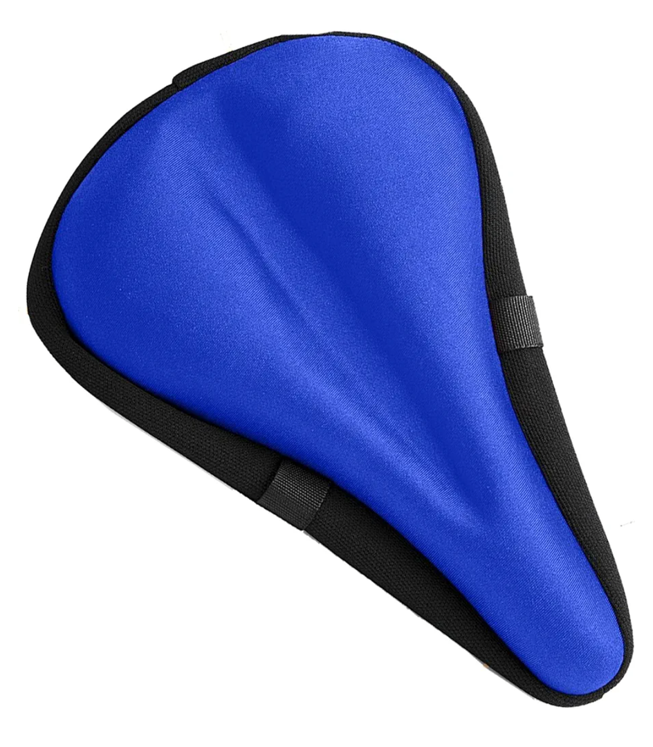 Zacro Comfort Bike Seat Cushion - Padded Gel Cover for Exercise, Mountain & Road Bikes, Universal Fit for Peloton & Stationary Bikes, Blue