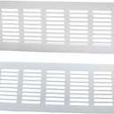 2 Pcs Air Vent Grille Cover, 12 x 3 Inch / 300 x 80mm Silver Rectangle Vent Cover, Stainless Steel Grill Cover for Ceiling, Wall, Cabinet, Cupboard Wardrobe Ventilation