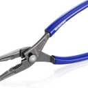 WORKPRO 8'' Long Nose Slip Joint Pliers, CR-V Needle Nose Pliers with Comfortable Grip Handles, 3-Zone Serrated Jaw from Premium Steel for Clamping, Tightening and Loosening