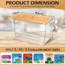 Stackable Trash Bag Dispenser with Wooden Top for Holding 13/30/33-Gallon Large Bag Sizes Extra-Large Garbage Bag Holder with Anti-Slip Base, Trash Bag Dispenser Under Sink (11.5"x7.5"x7" inches)