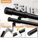 Double Curtain Rod 66 to 120 Inch, HOTOZON 1 Inch Heavy Duty Double Curtain Rods for Windows 54 to 116 Inches(4.5-9.6 ft), Telescoping Drapery Rod with Simple End Finials, Black