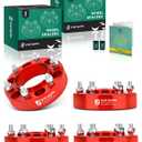YHTAUTO 6x5.5 Hubcentric Wheel Spacers 1.5 inch Fits Toyota Tacoma Tundra 4Runner FJ Cruiser, Lexus Models, Forged 6x139.7mm Tire Spacers 38mm with M12x1.5 Studs 106mm Hub Bore 4PCS, Red