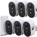 aosu Outdoor Security Cameras Wireless Home Surveillance System with aosuBase, Battery Powered, Cross-Camera Tracking, True 2K HD Color Night Vision, Spotlight, Motion Alert, Easy Setup, 6-Cam-Kit